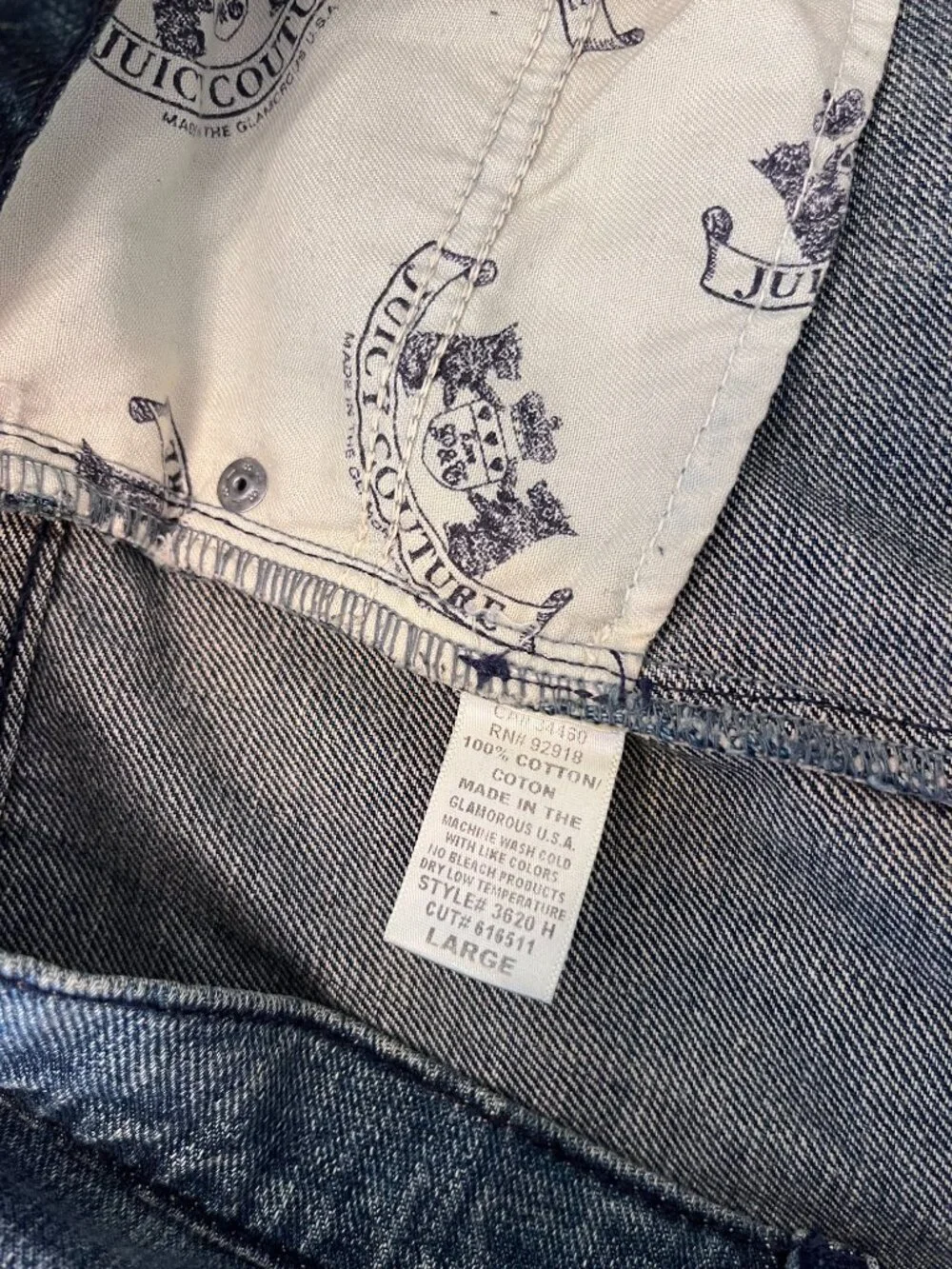 JUICY COUTURE Low Rise Denim Pencil Skirt/Knee Length,Authentic Y2K,SZ L, US8-10 - Picture 9 of 11